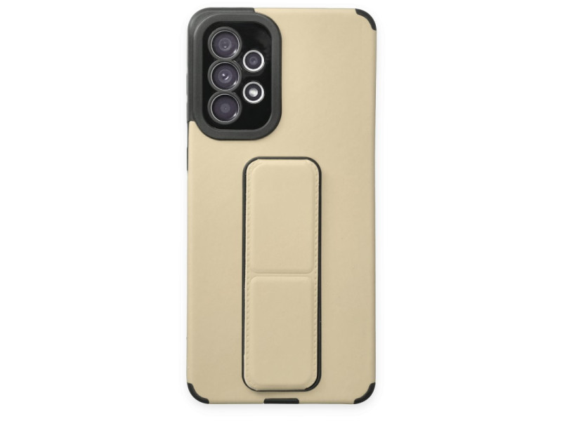 Newface Samsung Galaxy A52S Kılıf Mega Standlı Silikon - Gold