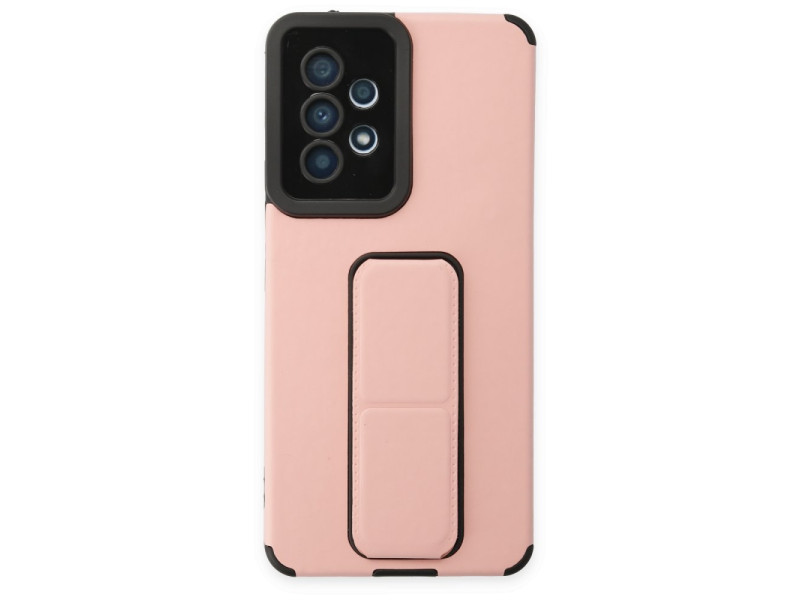 Newface Samsung Galaxy A53 5G Kılıf Mega Standlı Silikon - Pudra
