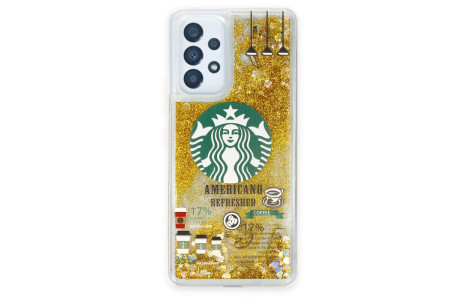 Newface Samsung Galaxy A53 5G Kılıf Starbuck Sulu Silikon - Gold