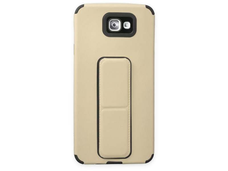Newface Samsung Galaxy J7 Prime Kılıf Mega Standlı Silikon - Gold