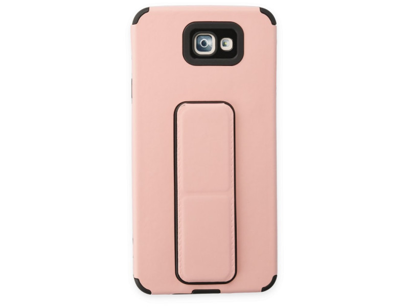 Newface Samsung Galaxy J7 Prime Kılıf Mega Standlı Silikon - Pudra