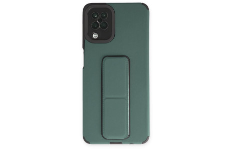 Newface Samsung Galaxy M12 Kılıf Mega Standlı Silikon - Yeşil