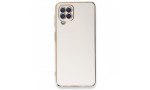 Newface Samsung Galaxy M22 Kılıf Volet Silikon - Beyaz