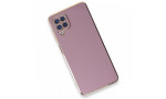 Newface Samsung Galaxy M22 Kılıf Volet Silikon - Mor