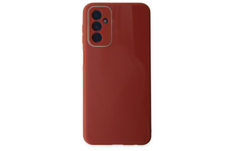 Newface Samsung Galaxy M23 Kılıf Glass Kapak - Bordo