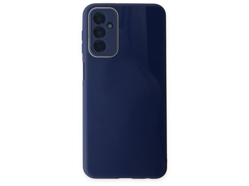 Newface Samsung Galaxy M23 Kılıf Glass Kapak - Lacivert
