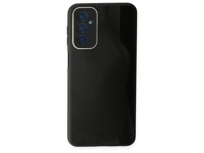 Newface Samsung Galaxy M23 Kılıf Glass Kapak - Siyah