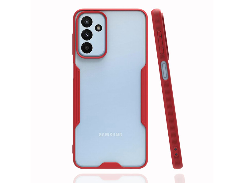 Newface Samsung Galaxy M23 Kılıf Platin Silikon - Kırmızı