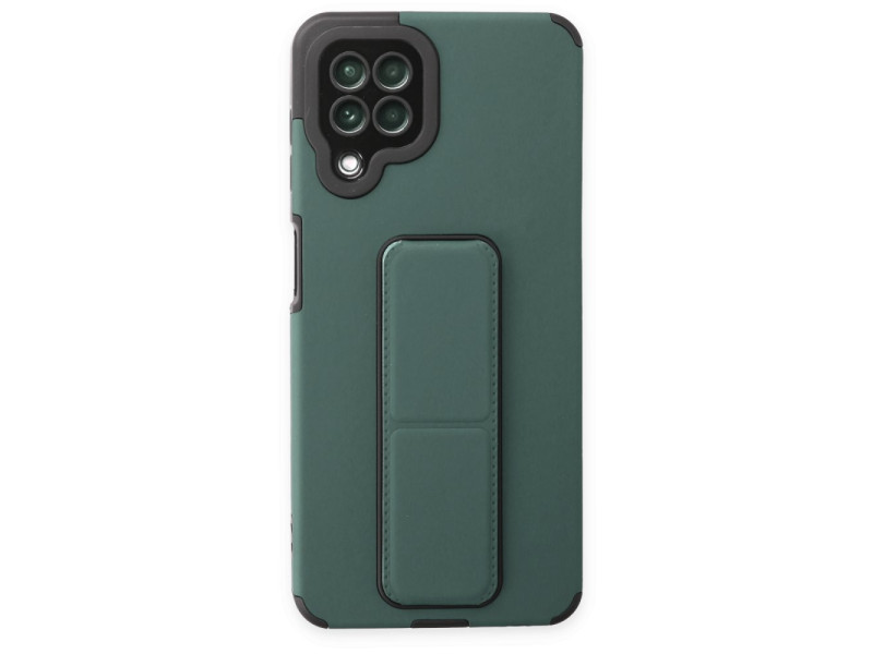 Newface Samsung Galaxy M32 Kılıf Mega Standlı Silikon - Yeşil