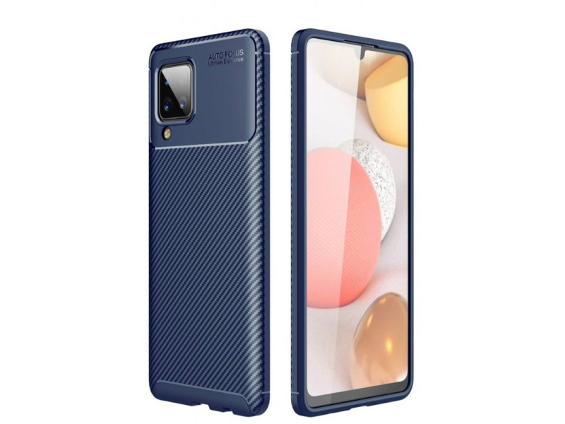 Newface Samsung Galaxy M33 Kılıf Focus Karbon Silikon - Lacivert