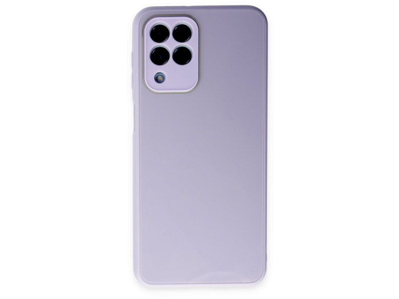 Newface Samsung Galaxy M33 Kılıf Glass Kapak - Lila