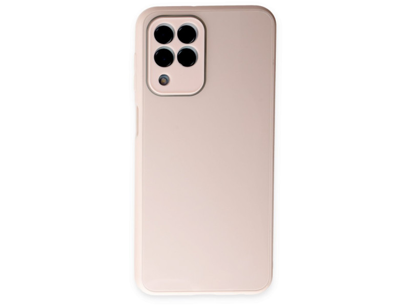 Newface Samsung Galaxy M33 Kılıf Glass Kapak - Pembe