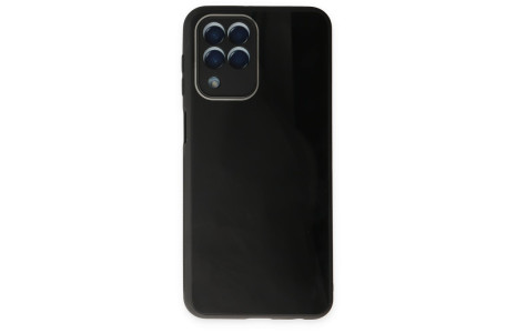 Newface Samsung Galaxy M33 Kılıf Glass Kapak - Siyah