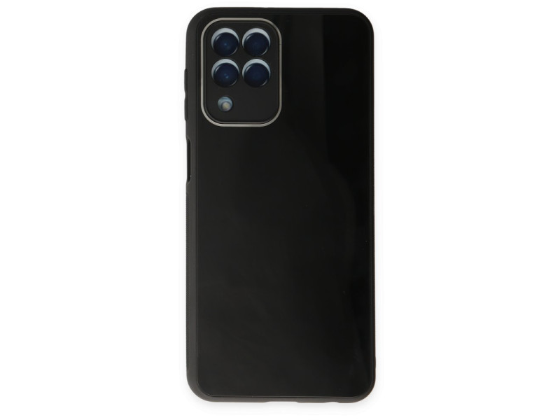 Newface Samsung Galaxy M33 Kılıf Glass Kapak - Siyah