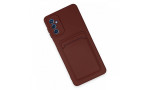 Newface Samsung Galaxy M52 5G Kılıf Kelvin Kartvizitli Silikon - Bordo