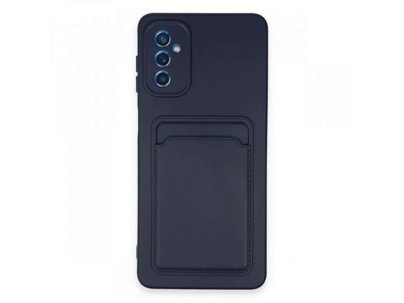 Newface Samsung Galaxy M52 5G Kılıf Kelvin Kartvizitli Silikon - Lacivert