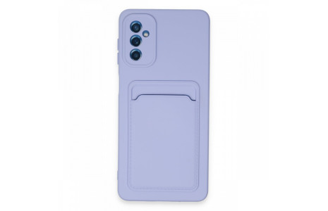 Newface Samsung Galaxy M52 5G Kılıf Kelvin Kartvizitli Silikon - Lila