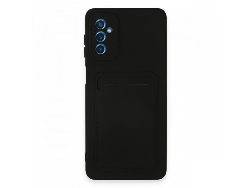 Newface Samsung Galaxy M52 5G Kılıf Kelvin Kartvizitli Silikon - Siyah