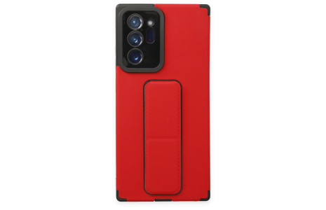 Newface Samsung Galaxy Note 20 Ultra Kılıf Mega Standlı Silikon - Kırmızı