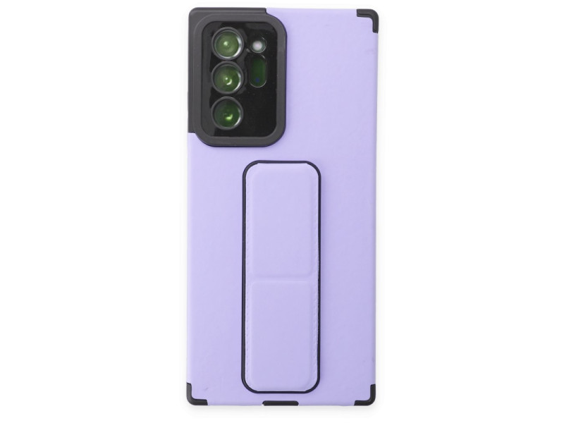 Newface Samsung Galaxy Note 20 Ultra Kılıf Mega Standlı Silikon - Lila