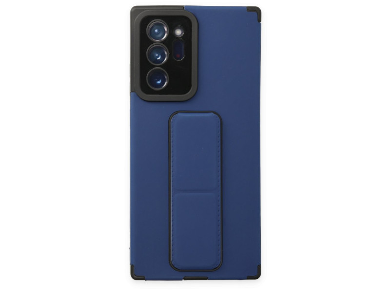 Newface Samsung Galaxy Note 20 Ultra Kılıf Mega Standlı Silikon - Mavi