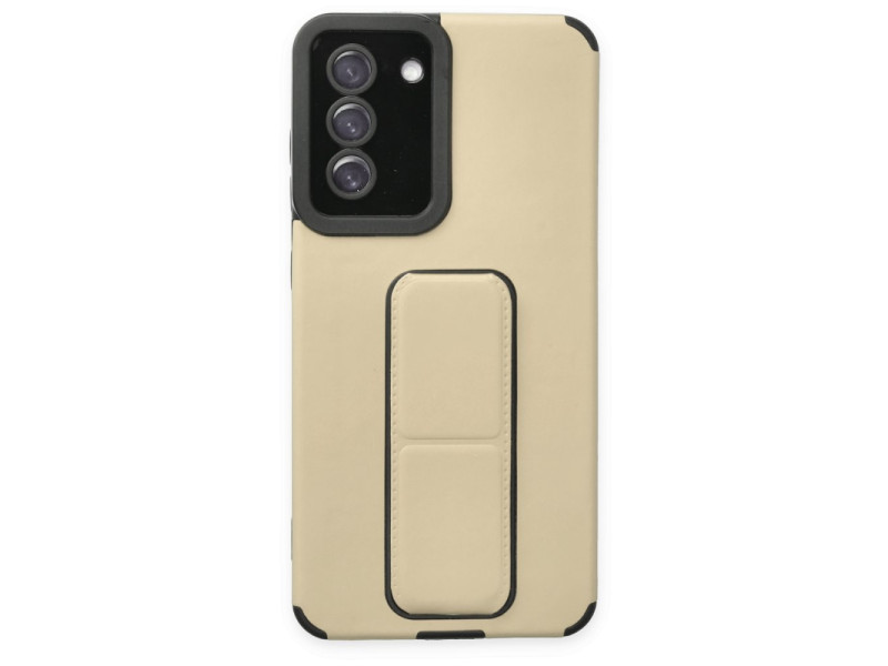 Newface Samsung Galaxy S20 FE Kılıf Mega Standlı Silikon - Gold