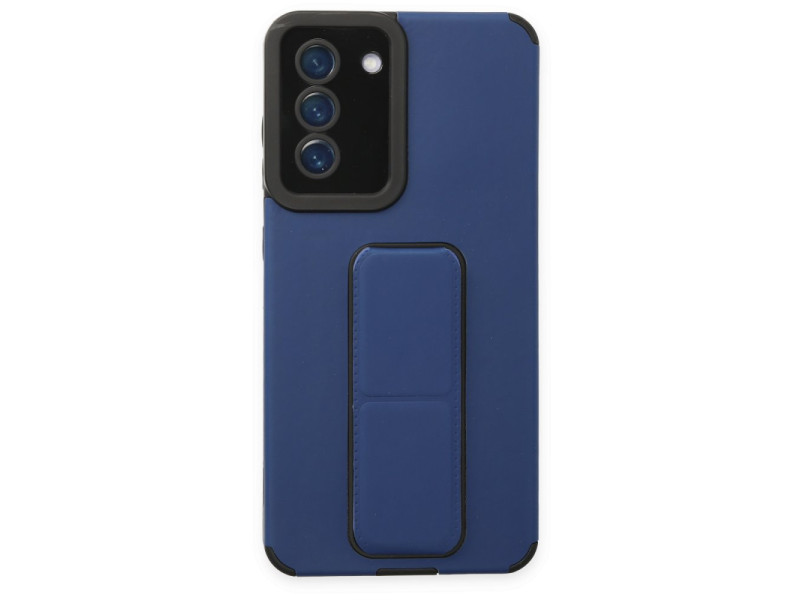 Newface Samsung Galaxy S20 FE Kılıf Mega Standlı Silikon - Mavi