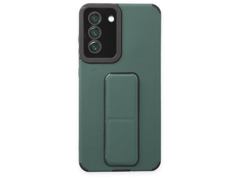 Newface Samsung Galaxy S20 FE Kılıf Mega Standlı Silikon - Yeşil