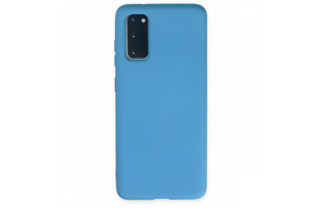 Newface Samsung Galaxy S20 Plus Kılıf Nano içi Kadife Silikon - Mavi