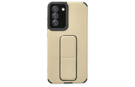 Newface Samsung Galaxy S21 FE Kılıf Mega Standlı Silikon - Gold
