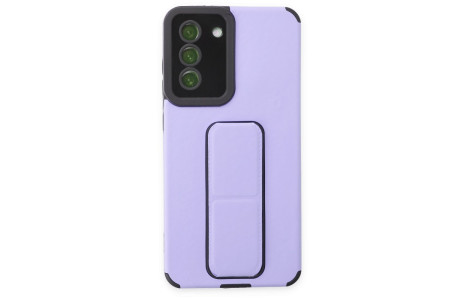 Newface Samsung Galaxy S21 FE Kılıf Mega Standlı Silikon - Lila
