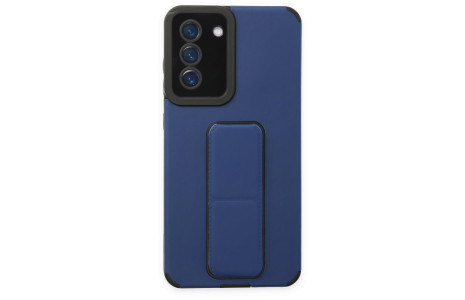 Newface Samsung Galaxy S21 FE Kılıf Mega Standlı Silikon - Mavi
