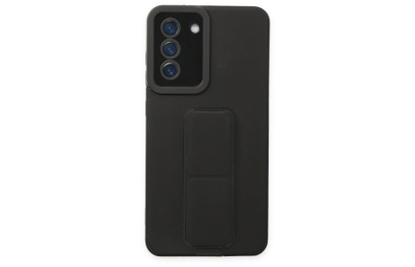 Newface Samsung Galaxy S21 FE Kılıf Mega Standlı Silikon - Siyah