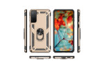 Newface Samsung Galaxy S21 FE Kılıf Sofya Yüzüklü Silikon Kapak - Gold
