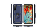 Newface Samsung Galaxy S21 FE Kılıf Sofya Yüzüklü Silikon Kapak - Lacivert