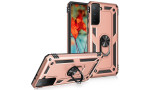 Newface Samsung Galaxy S21 FE Kılıf Sofya Yüzüklü Silikon Kapak - Rose