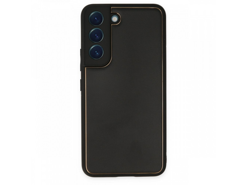 Newface Samsung Galaxy S22 Kılıf Coco Deri Silikon Kapak - Siyah