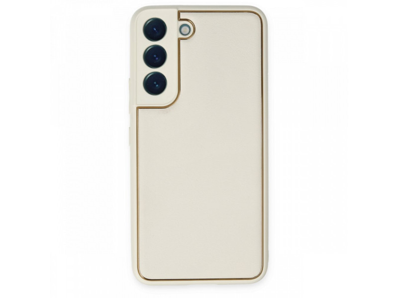Newface Samsung Galaxy S22 Plus Kılıf Coco Deri Silikon Kapak - Beyaz