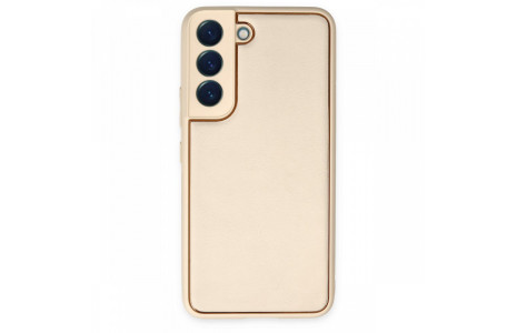 Newface Samsung Galaxy S22 Plus Kılıf Coco Deri Silikon Kapak - Gold