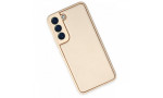 Newface Samsung Galaxy S22 Plus Kılıf Coco Deri Silikon Kapak - Gold