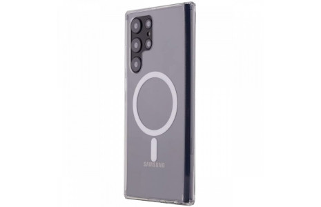 Newface Samsung Galaxy S22 Ultra Kılıf Magneticsafe Şeffaf Silikon - Şeffaf