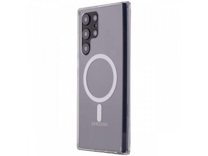 Newface Samsung Galaxy S22 Ultra Kılıf Magneticsafe Şeffaf Silikon - Şeffaf
