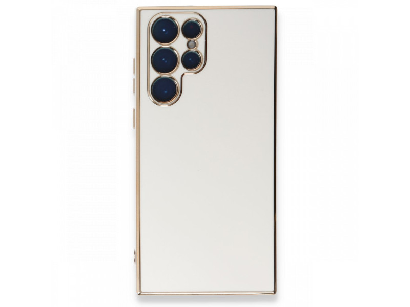 Newface Samsung Galaxy S22 Ultra Kılıf Volet Silikon - Beyaz