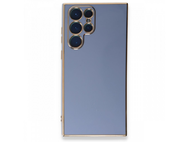 Newface Samsung Galaxy S22 Ultra Kılıf Volet Silikon - Mavi
