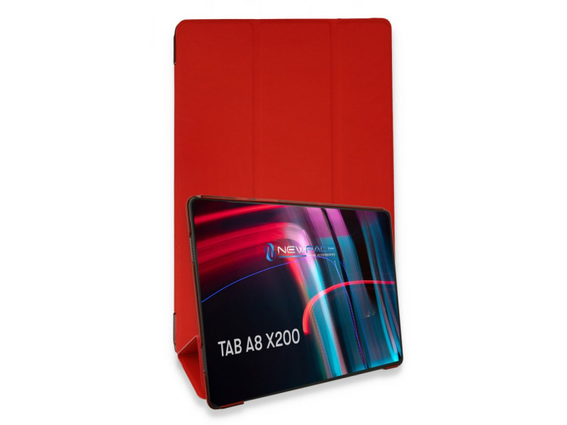 Newface Samsung Galaxy X200 Tab A8 10.5 Kılıf Tablet Smart Kılıf - Kırmızı