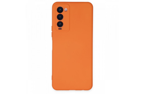 Newface Tecno Camon 18 Kılıf Nano içi Kadife Silikon - Turuncu