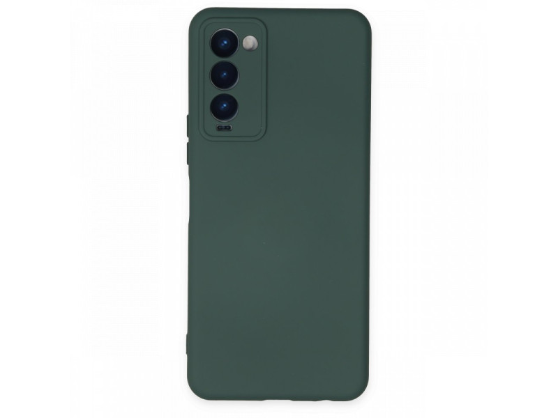 Newface Tecno Camon 18P Kılıf Nano içi Kadife Silikon - Koyu Yeşil