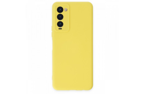 Newface Tecno Camon 18P Kılıf Nano içi Kadife Silikon - Sarı