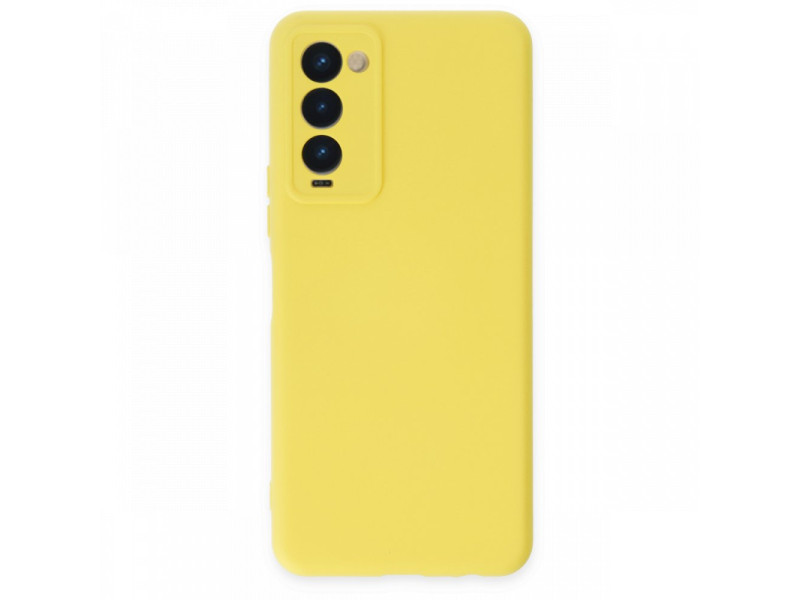 Newface Tecno Camon 18P Kılıf Nano içi Kadife Silikon - Sarı
