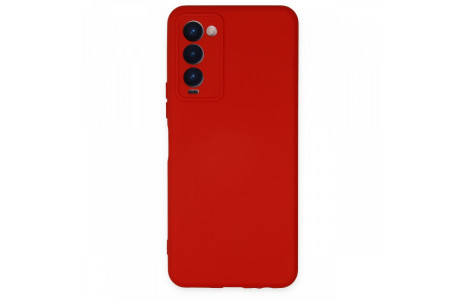 Newface Tecno Camon 18T Kılıf Nano içi Kadife Silikon - Kırmızı